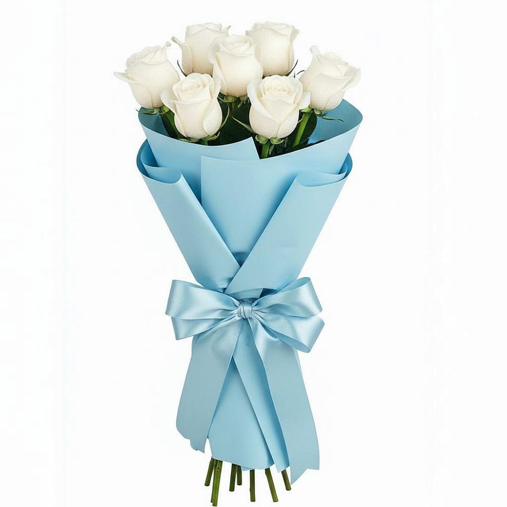 Букет 7 белых роз Проуд в Осе