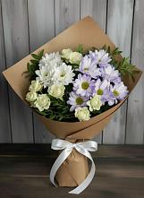 Букет цветов из:  Хризантемы и Розы в Осе