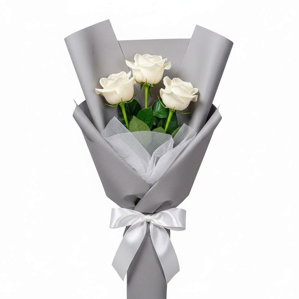 Букет 3 белые розы в Осе
