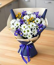Букет цветов из:  Розы, Ирисы и Хризантемы #REPLACE_PRED# Осе