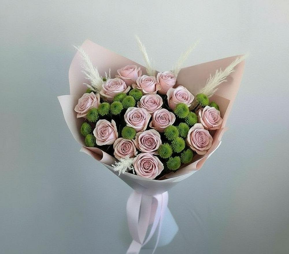 Букет цветов из: Розы и Хризантемы в Осе