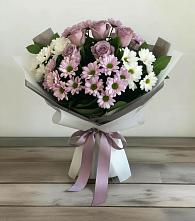 Букет цветов из:  Хризантемы и Розы в Осе